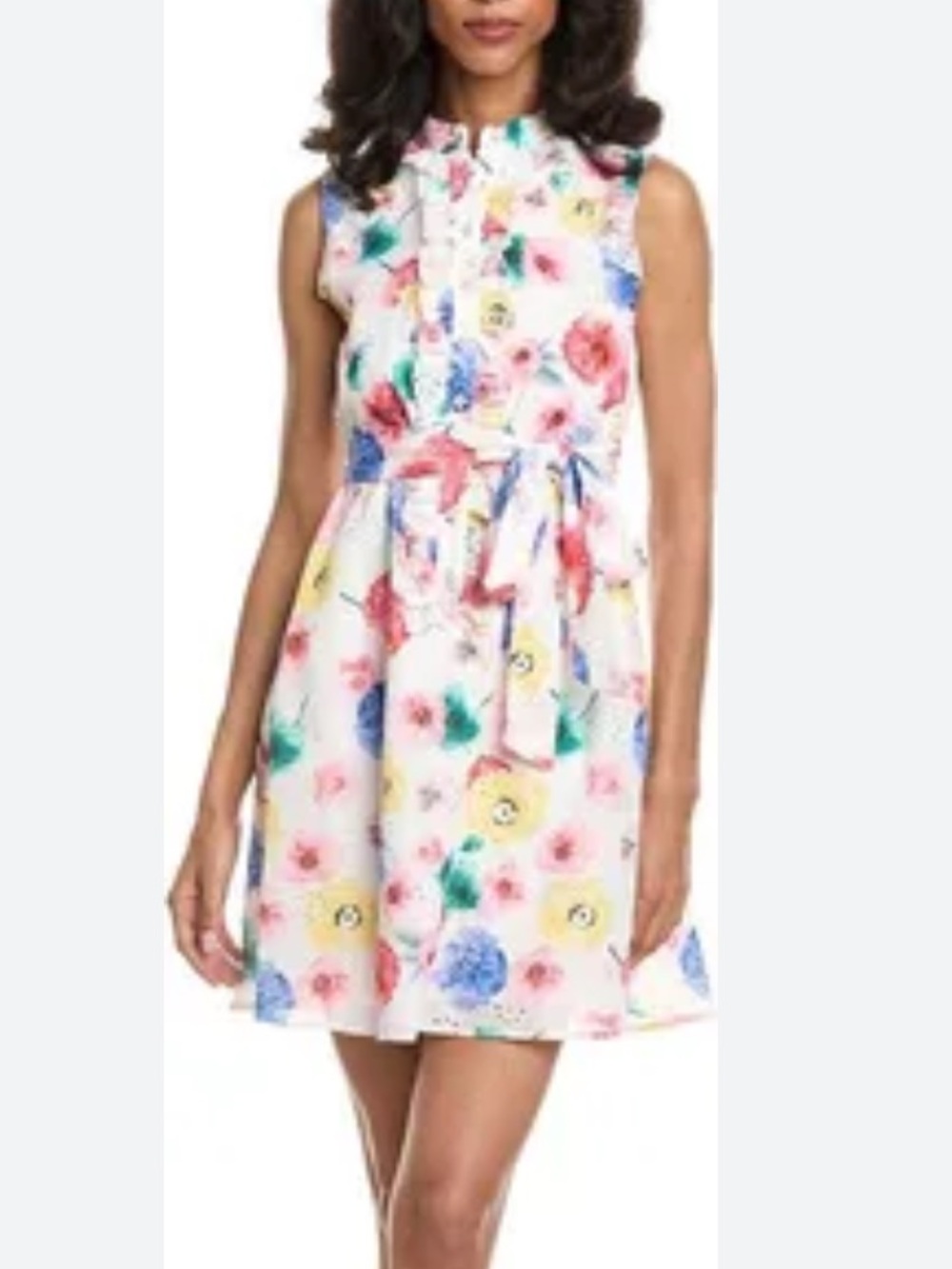 Tahari Sleeveless Floral Shift Dress in Multicolor